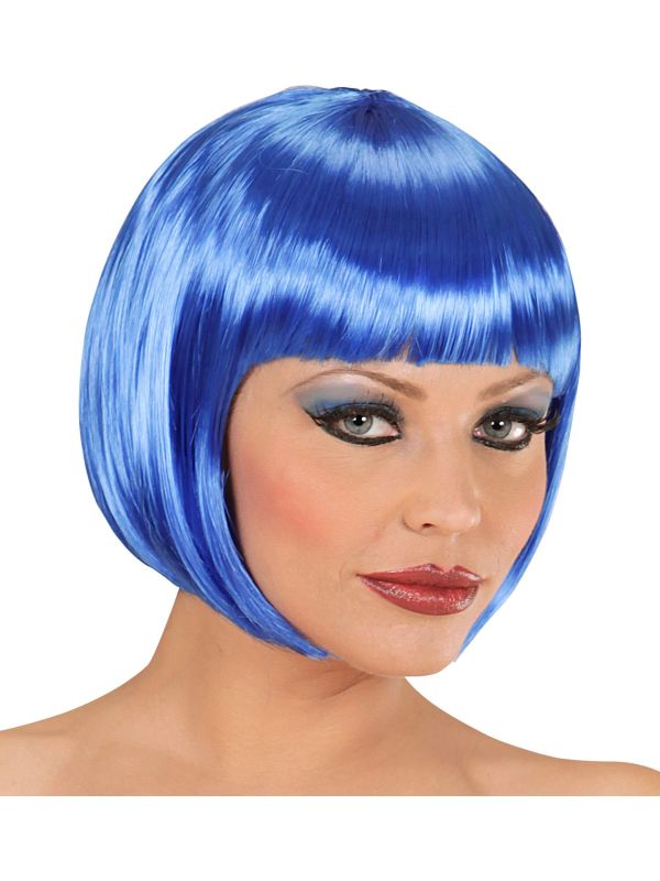 Blauwe Boblijn Pruik
