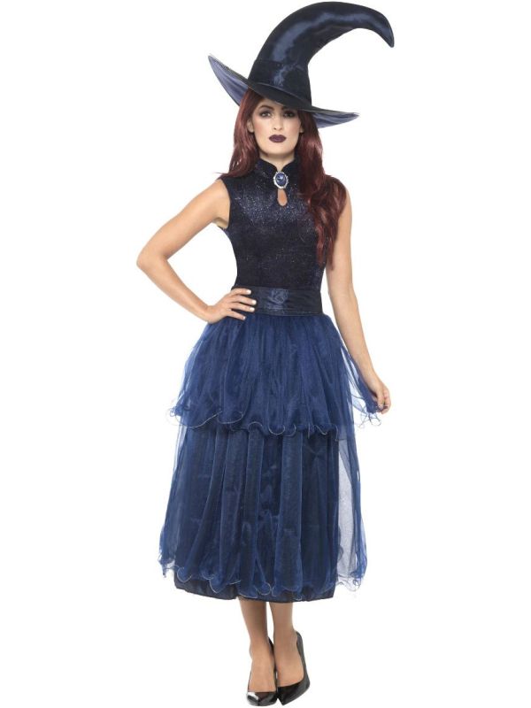 Blauwe Dames Heksen Kostuum