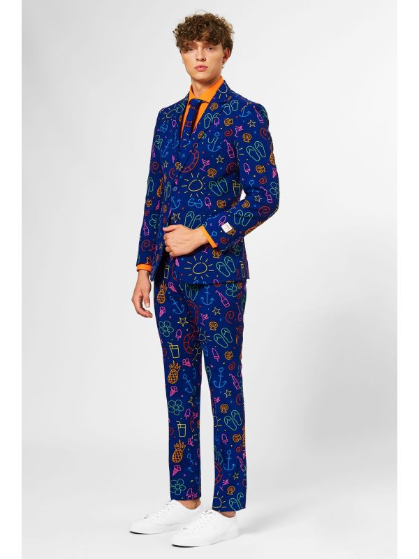 Blauwe Doodle Tekeningen Opposuits Kostuum