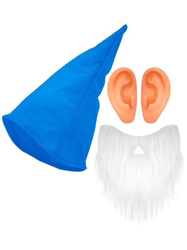 Blauwe Dwerg Muts Baard en Oren