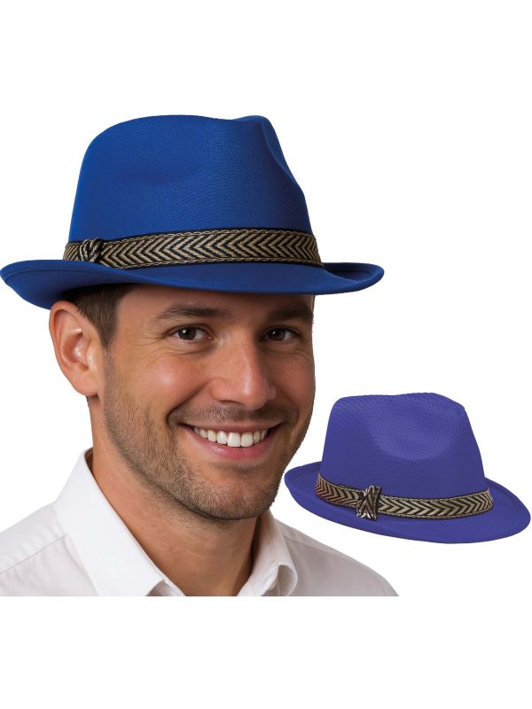 Blauwe Gangsterhoed voor Volwassenen