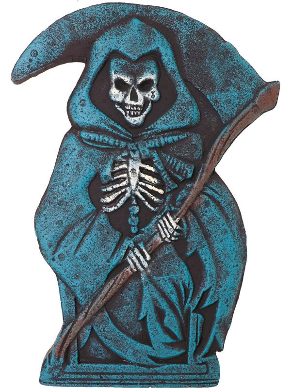 Blauwe Grim Reaper Nep Grafsteen