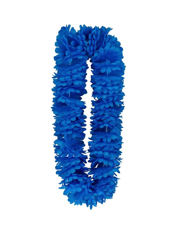 Blauwe Hawaii Bloemenkrans Ketting