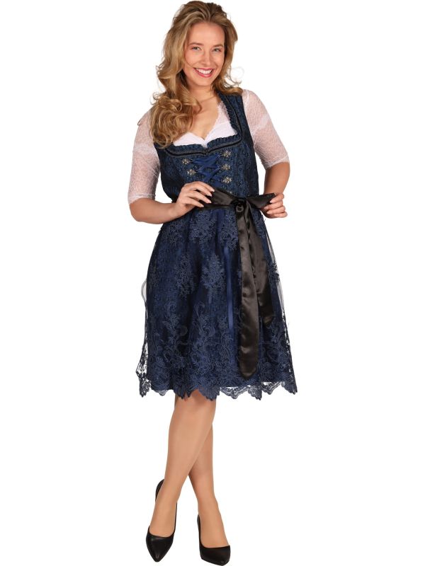 Blauwe Kanten Dirndl Dames Oktoberfest