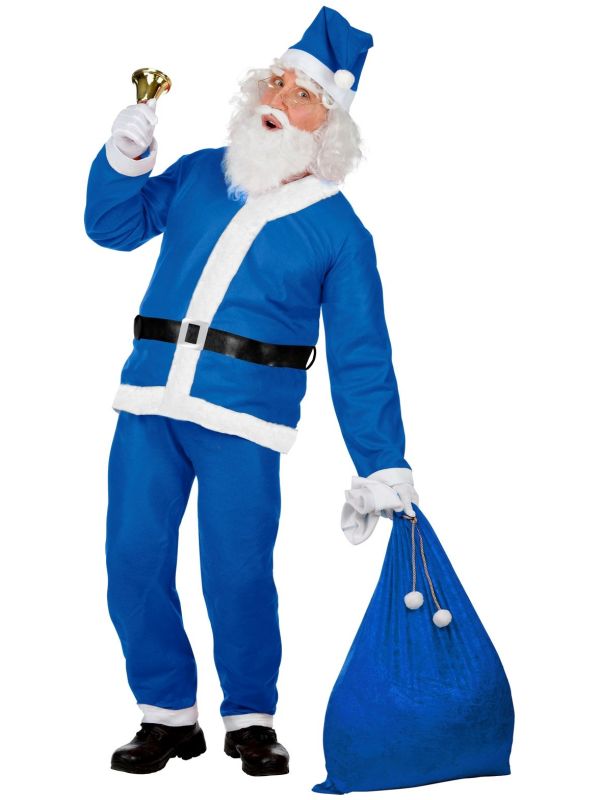 Blauwe kerstman pak