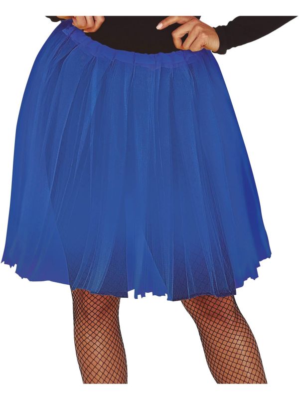 Blauwe Lange Tutu Dames 60cm