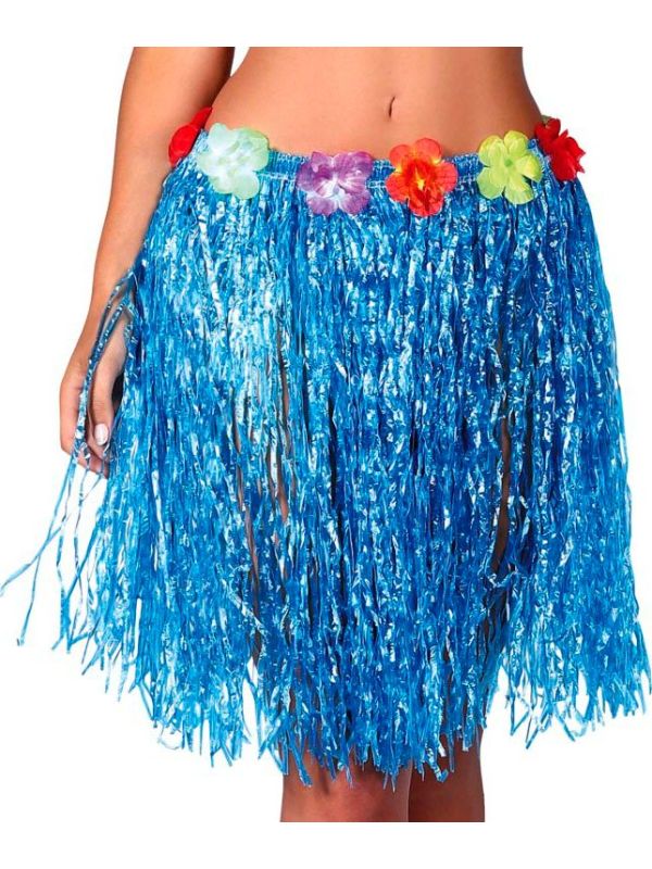 Blauwe Midi Hawaii Rok