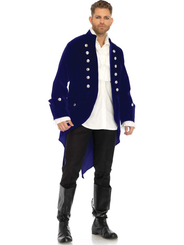 Blauwe Piraten Jas met Zilveren Knopen