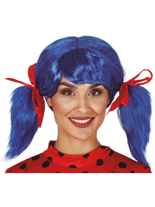 Blauwe Poppenpruik met Staarten