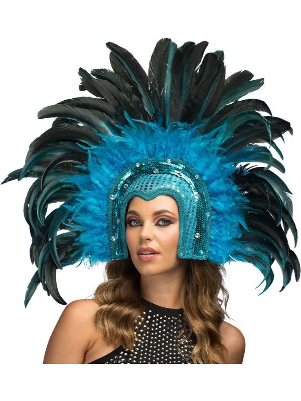 Blauwe Samba Hoofdtooi Dames