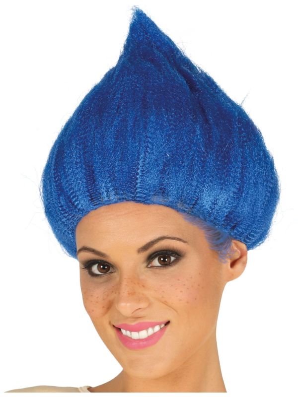 Blauwe Trollen Pruik The Trolls