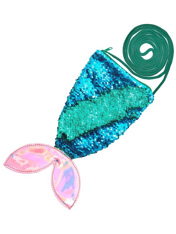 Blauwe Zeemeermin Schoudertas met Schubben