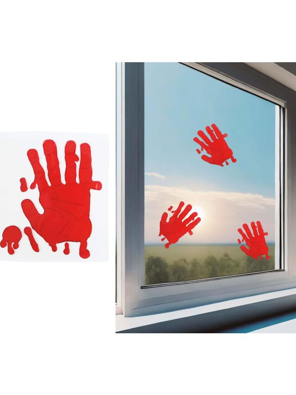 Bloederige Hand Raam Sticker 20cm