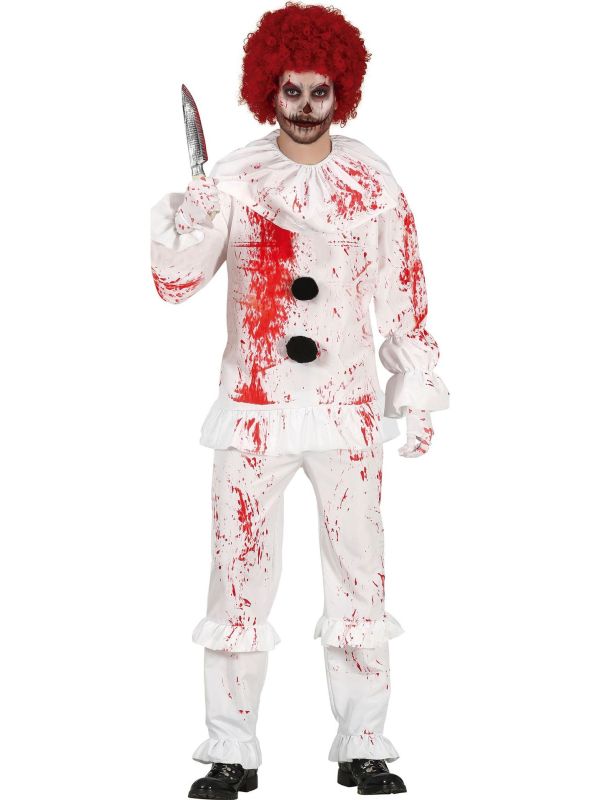 Bloederige Killer Clown Kostuum Man