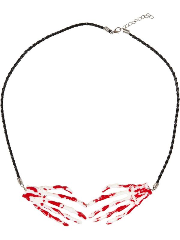 Bloederige Skelet Handen Ketting