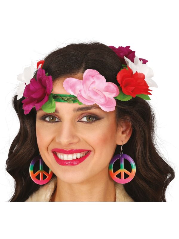 Bloemenkroon Hippie Rozen Volwassenen