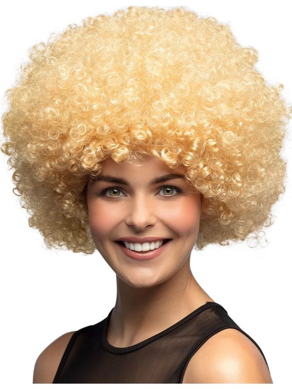 Blonde 70's Disco Afro Pruik