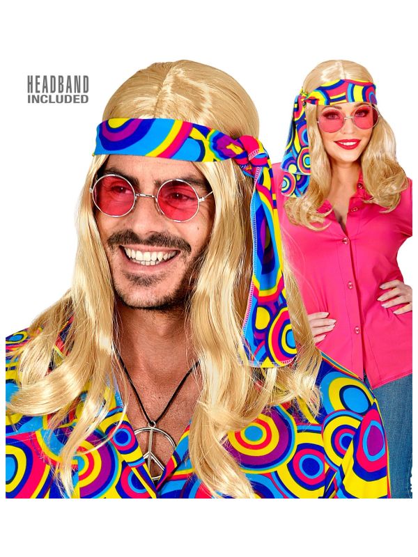 Blonde Disco Pruik met Hoofdband