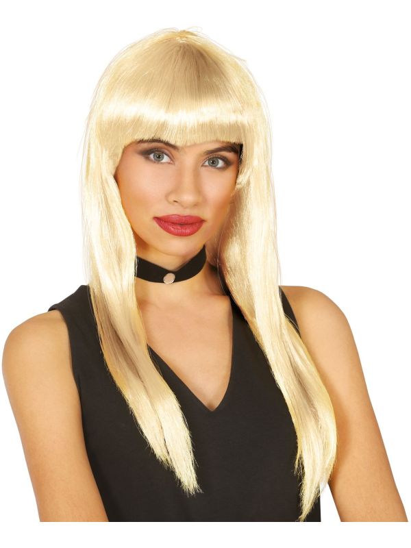 Blonde Pruik met Pony