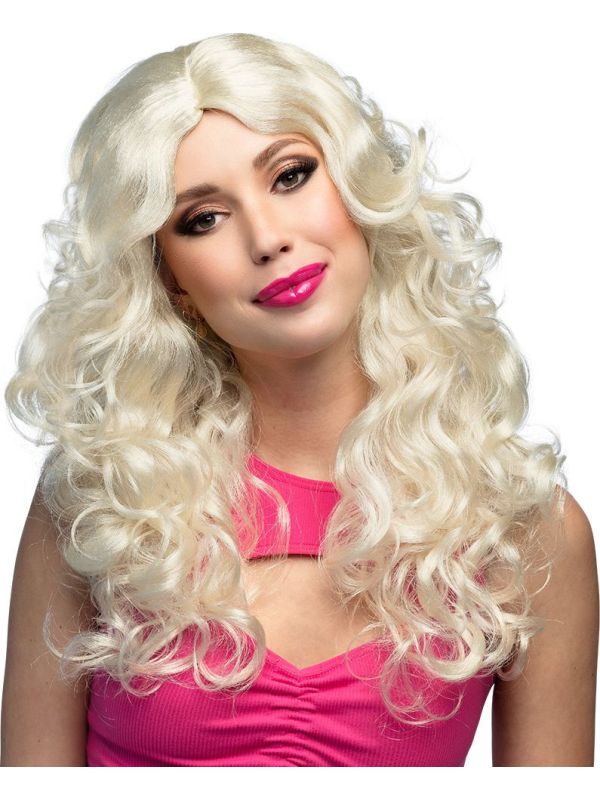 Blonde Pruik met Slag Jody