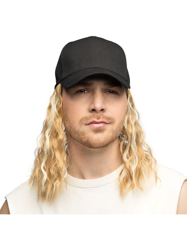 Blonde Pruik met Zwarte Pet New Kids