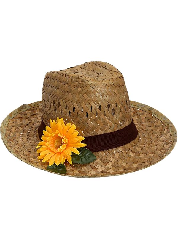 Boeren Hoed met Zonnebloem