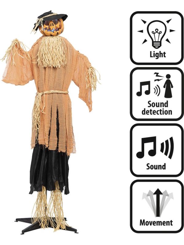 Boze Pompoen Decoratie Halloween Licht, Geluid en Beweging