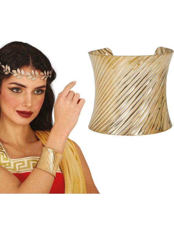 Brede Gouden Romeinse Armband