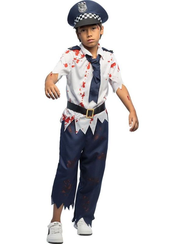 Britse Zombie Politie Kostuum Jongens Halloween