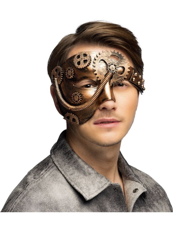 Bronzen Steampunk Opera Masker