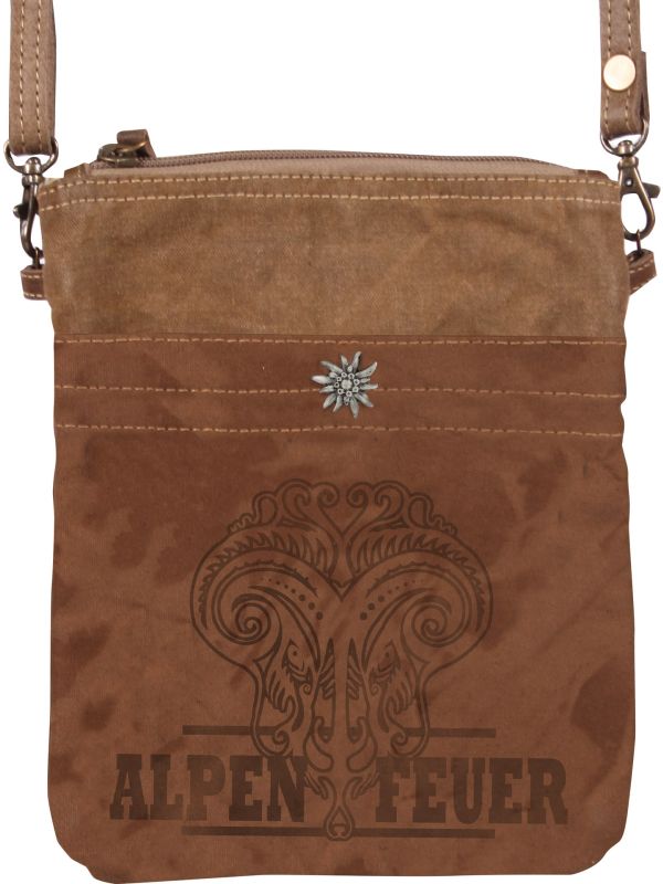 Bruin Oktoberfest Tasje Vintage Canvas Schoudertas