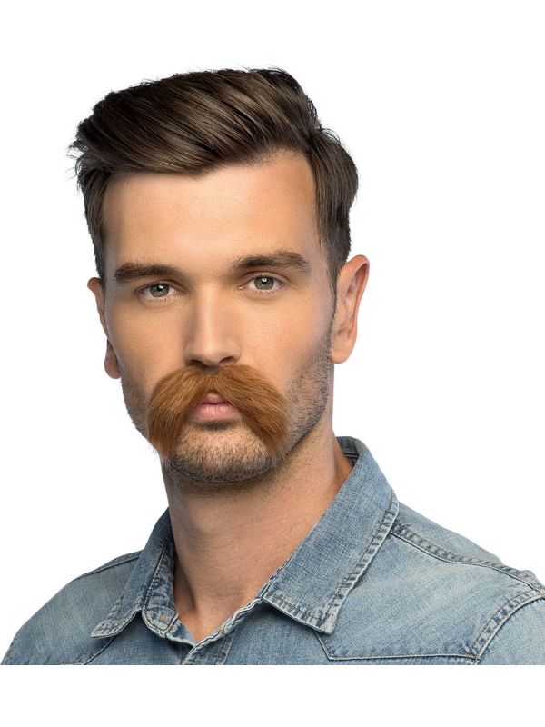 Bruine Biker Snor Heren