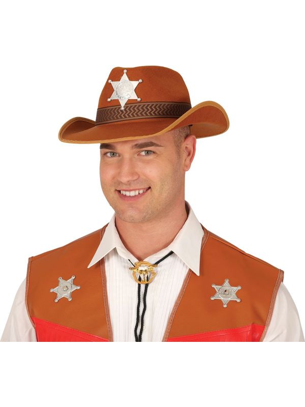 Bruine Cowboy Sheriff Hoed