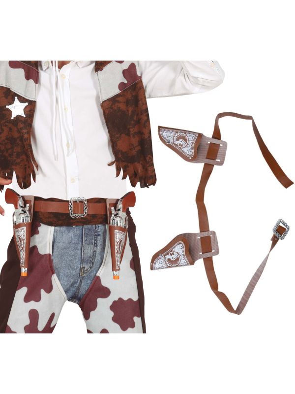 Bruine Cowboy Wapenriem Set