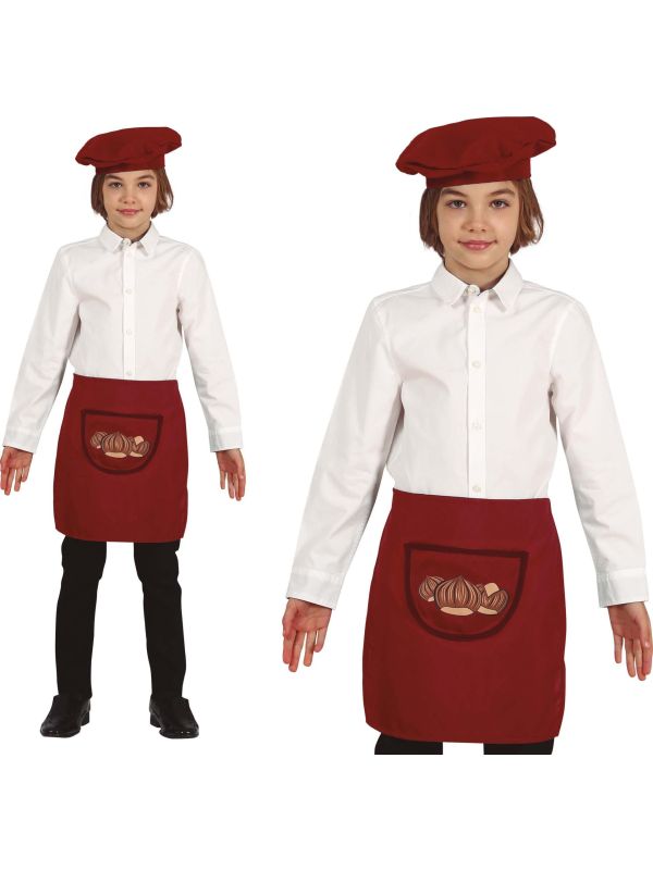 Bruine Dickens Kastanje Verkoper Schort Kind