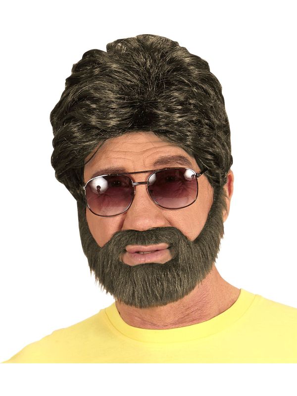 Bruine Hippe Pruik met Baard