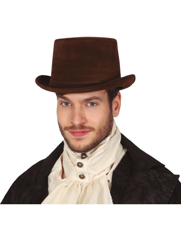 Bruine Hoge Steampunk Hoed