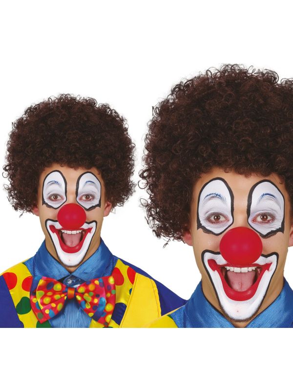 Bruine Krullen Clownspruik