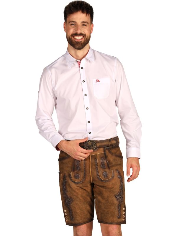 Bruine Leren Lederhose Oktoberfest Heren