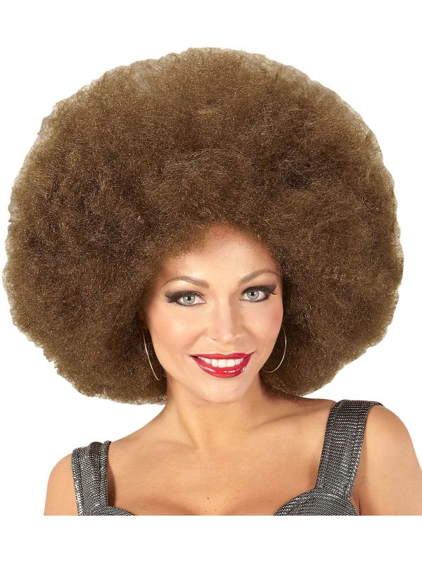 Bruine Maxi Afro Pruik
