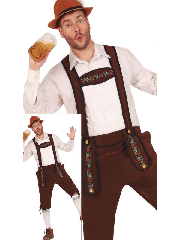 Bruine Oktoberfest Lederhosen Heren