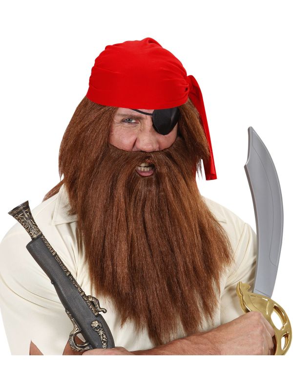 Bruine Pruik Inclusief Baard