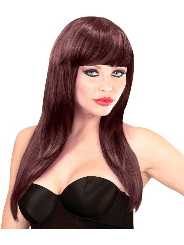 Bruine Pruik Lang Haar