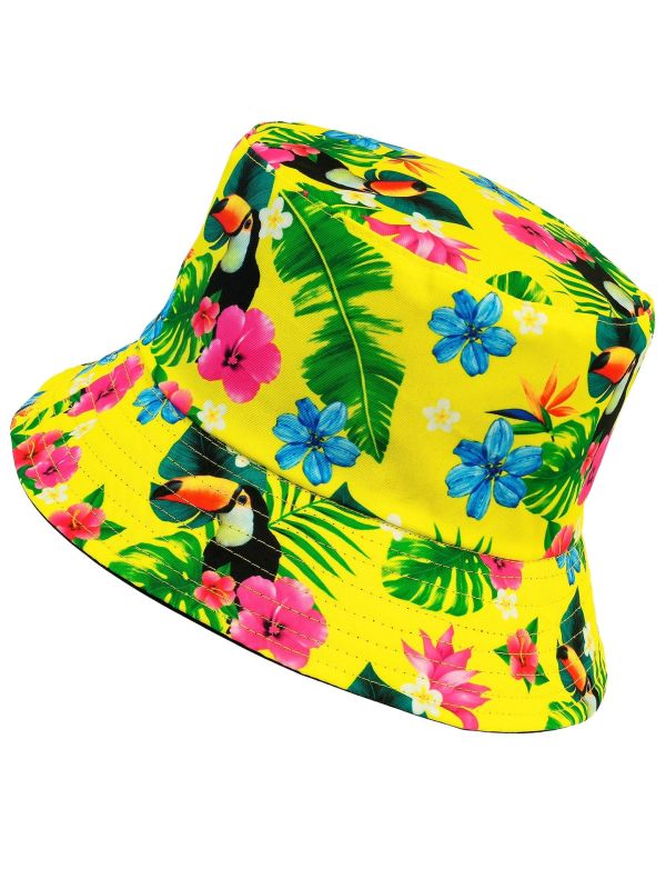 Bucket Hat Geel Bloemen Dames Heren