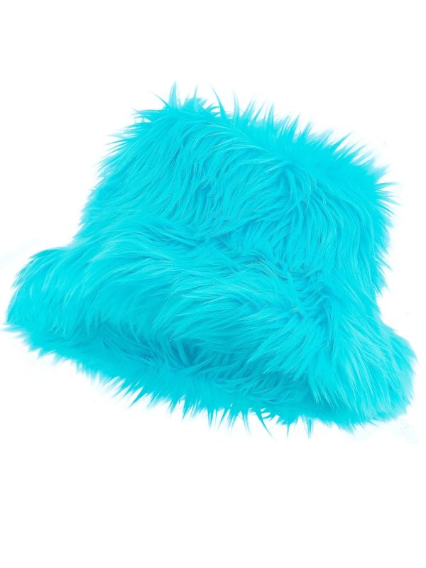 Bucket Hat Pluche Turquoise Lichtblauw Dames Heren