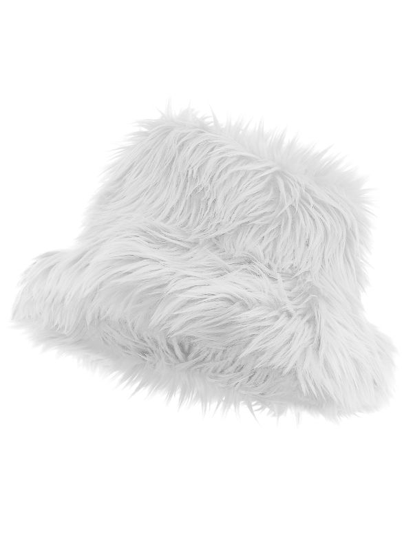 Bucket Hat Pluche Wit Dames Heren