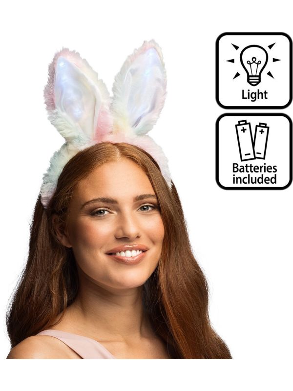 Bunny Diadeem met Verlichting Pastel Dames