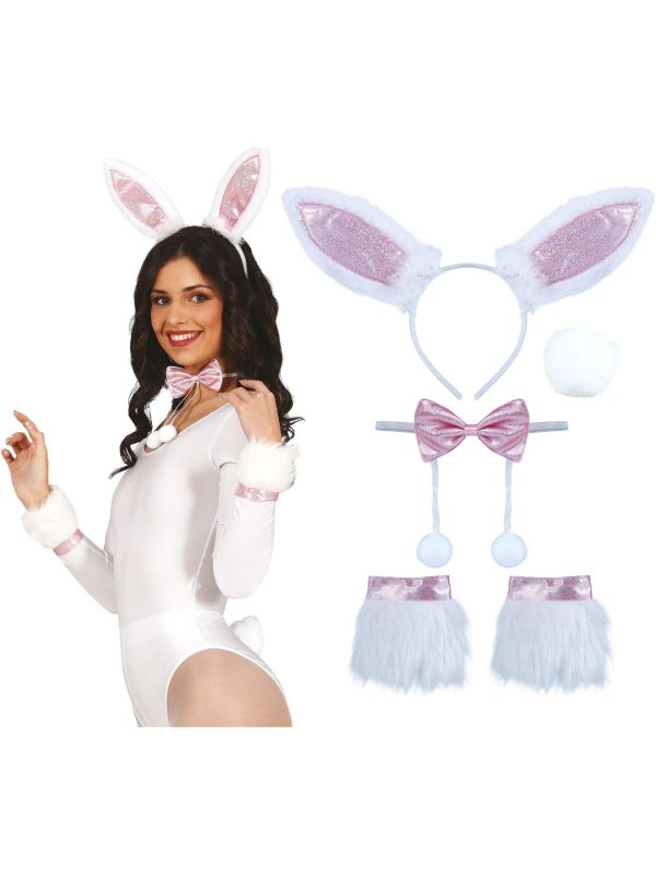 Bunny set Wit Roze