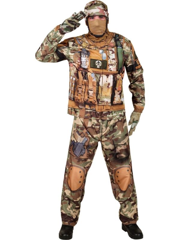 Camouflage Soldaat Outfit Heren