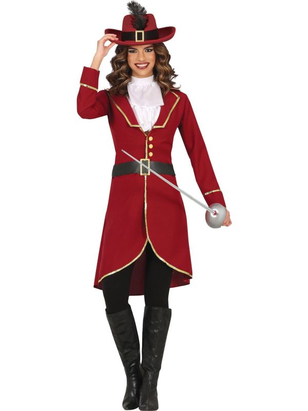 Captain Corsair Kostuum Rood/Zwart